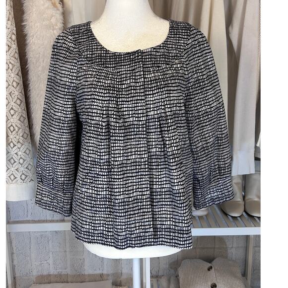 Apostrophe Women's Size 6 Black & White Print 3/4 Sleeve Swing Jacket #0061 - Picture 1 of 6